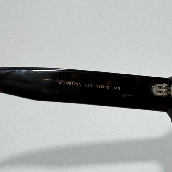 MCM 58mm Havana Brown Logo Square Designer Sunglasses with Case MCM619SA - Picture 8 of 11